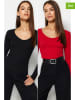 trendyol 2er-Set: Longsleeves in Schwarz/ Rot