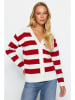 trendyol Cardigan in Rot/ Weiß