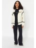 trendyol Fleecejacke in Creme/ Schwarz