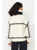 trendyol Fleecejacke in Creme/ Schwarz