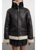 trendyol Winterjacke in Dunkelbraun/ Beige