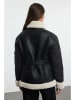 trendyol Kunstlederjacke in Schwarz