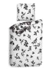 Heckett Lane Satin-Bettwäsche-Set "Macey" in Weiß/ Schwarz
