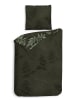 Heckett Lane Satin-Bettwäsche "Rua" in Khaki/ Grün