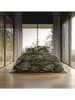 Heckett Lane Satijnen beddengoedset "Rua" kaki/groen
