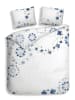 Heckett Lane Satijnen beddengoedset "Zoe" blauw/wit