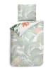 Heckett Lane Komplet pościeli satynowej "Elisa" w kolorze biało-jasnoróżowo-zielonym