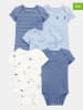 carter's 5-delige set: rompers lichtblauw/wit