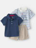 carter's 3-delige  outfit blauw/beige