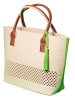 LEONARDO Shopper crème/groen - (B)49 x (H)34 x (D)17 cm
