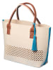 LEONARDO Shopper in Creme/ Türkis - (B)49 x (H)34 x (T)17 cm
