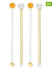 LEONARDO 4-delige set: roerstaafjes "Poesia" oranje/wit - (L)21,3 cm