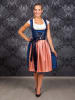 Edelnice Dirndl "Josepha" in Blau/ Koralle