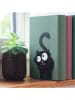 moses. 2er-Set: Buchstützen ''Ed, the Cat'' in Schwarz - (B)10 x (H)16 x (T)10 cm