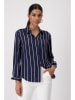 monari Bluse in Dunkelblau/ Weiß