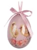 Clayre&Eef 9er-Set: Dekoanhänger "Ei" in Rosa/ Creme/ Pink - Ø 5 cm