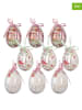Clayre&Eef 9er-Set: Dekoanhänger "Ei" in Weiß/ Rosa/ Hellgrün - Ø 5 cm