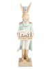 Clayre&Eef Decofiguur ''Konijntje'' lichtblauw/beige - (B)10 x (H)32 x (D)9 cm