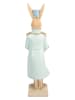 Clayre&Eef Decofiguur ''Konijntje'' lichtblauw/beige - (B)10 x (H)32 x (D)9 cm
