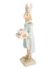 Clayre&Eef Decofiguur ''Konijntje'' lichtblauw/beige - (B)10 x (H)32 x (D)9 cm