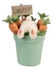 Clayre&Eef Decofiguur ''Konijntje'' groen/oranje - (B)21 x (H)28 x (D)20 cm