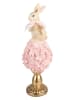 Clayre&Eef Dekofigur ''Kaninchen'' in Creme/ Rosa/ Gold - (H)32 x Ø 11 cm
