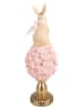Clayre&Eef Decofiguur ''Konijntje'' crème/lichtroze/goudkleurig - (H)32 x Ø 11 cm