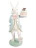 Clayre&Eef Dekofigur ''Kaninchen'' in Weiß/ Hellblau/ Grün - (B)13 x (H)28 x (T)11 cm