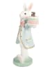 Clayre&Eef Dekofigur ''Kaninchen'' in Weiß/ Hellblau/ Grün - (B)13 x (H)28 x (T)11 cm