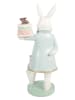 Clayre&Eef Dekofigur ''Kaninchen'' in Weiß/ Hellblau/ Grün - (B)13 x (H)28 x (T)11 cm