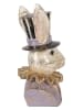 Clayre&Eef Dekofigur ''Kaninchen'' in Creme/ Gold/ Grau - (B)14 x (H)27 x (T)12 cm