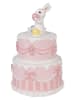 Clayre&Eef Figurka dekoracyjna "Cake" w kolorze jasnoróżowo-białym - wys. 28 x Ø 18 cm