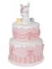 Clayre&Eef Figurka dekoracyjna "Cake" w kolorze jasnoróżowo-białym - wys. 28 x Ø 18 cm