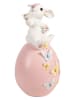 Clayre&Eef Dekofigur ''Kaninchen'' in Rosa/ Weiß - (B)16 x (H)29 x (T)15 cm