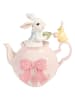 Clayre&Eef Dekofigur ''Kaninchen'' in Rosa/ Weiß - (B)20 x (H)20 x (T)14 cm
