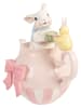 Clayre&Eef Dekofigur ''Kaninchen'' in Rosa/ Weiß - (B)20 x (H)20 x (T)14 cm