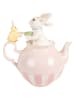 Clayre&Eef Dekofigur ''Kaninchen'' in Rosa/ Weiß - (B)20 x (H)20 x (T)14 cm