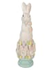 Clayre&Eef Decofiguur ''Konijntje'' wit/meerkleurig - (B)12 x (H)34 x (D)11 cm