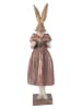 Clayre&Eef Decofiguur ''Konijntje'' lichtroze/goudkleurig - (B)13 x (H)47 x (D)12 cm