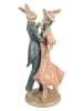 Clayre&Eef Decofiguur ''Konijntje'' groen/lichtroze/beige - (B)20 x (H)47 x (D)18 cm