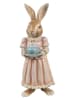 Clayre&Eef Dekofigur ''Kaninchen'' in Hellbraun/ Rosa - (B)11 x (H)26 x (T)11 cm
