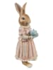 Clayre&Eef Dekofigur ''Kaninchen'' in Hellbraun/ Rosa - (B)11 x (H)26 x (T)11 cm