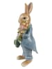 Clayre&Eef Dekofigur ''Kaninchen'' in Hellbraun/ Blau - (B)11 x (H)26 x (T)10 cm