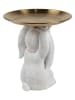 Clayre&Eef Decofiguur ''Konijntje'' wit/goudkleurig - (H)23 x Ø 21 cm