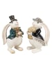 Clayre&Eef Decofiguur ''Konijntje'' wit/zwart - (B)14 x (H)22 x (D)13 cm