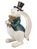 Clayre&Eef Dekofigur ''Kaninchen'' in Weiß/ Grün - (B)14 x (H)23 x (T)13 cm