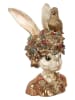 Clayre&Eef Deco-object "Bust konijntje" wit/goudkleurig - (B)22 x (H)34 x (D)22 cm