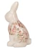 Clayre&Eef Dekofigur ''Kaninchen'' in Creme/ Rosa - (B)12 x (H)28 x (T)16 cm