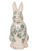 Clayre&Eef Dekofigur ''Kaninchen'' in Creme/ Grün - (B)12 x (H)28 x (T)16 cm