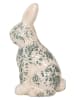 Clayre&Eef Decofiguur ''Konijntje'' crème/groen - (B)12 x (H)28 x (D)16 cm